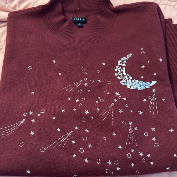 Burgundy torrid high neck sweater - Picture 2 of 5